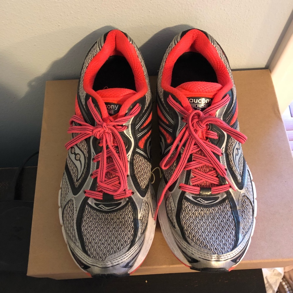 Grey and Pink Saucony Running Shoes